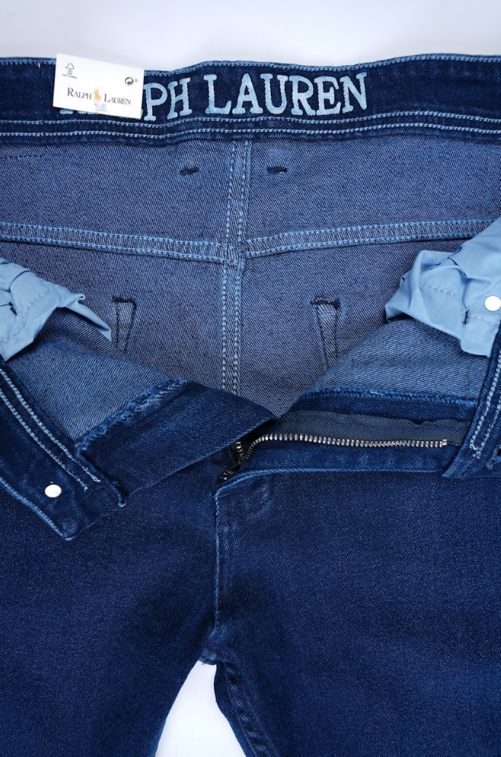 Jean Ralph Lauren – Coupe normale – Bleu marine (100 % coton)