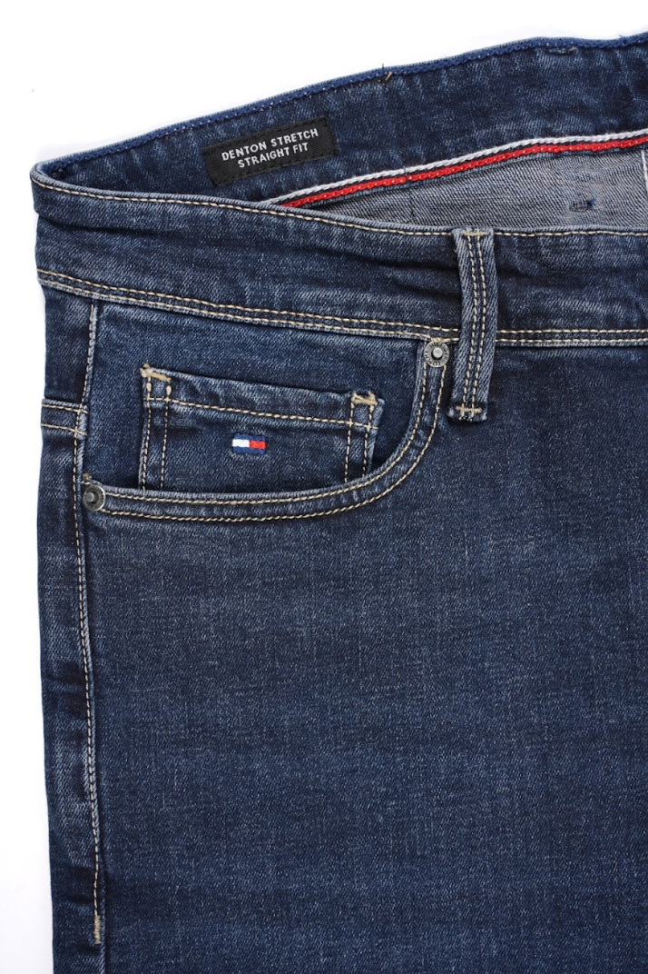 Jean Tommy Hilfiger Bleu Foncé Homme – Coupe Droite