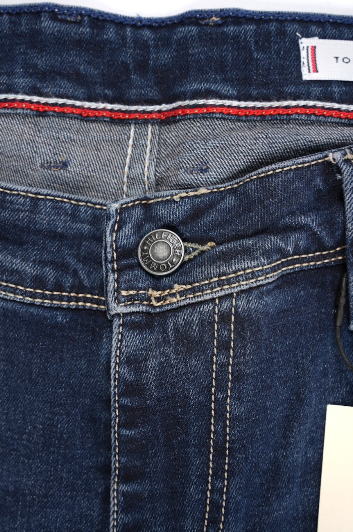 Jean Tommy Hilfiger Bleu Foncé Homme – Coupe Droite