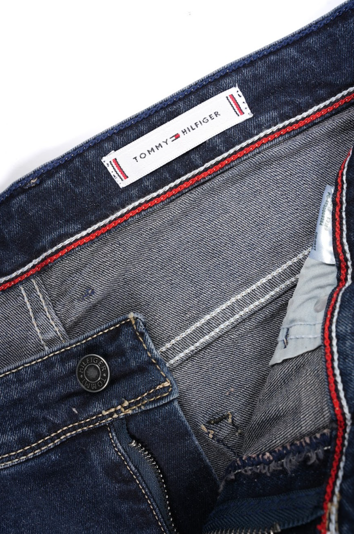 Jean Tommy Hilfiger Bleu Foncé Homme – Coupe Droite