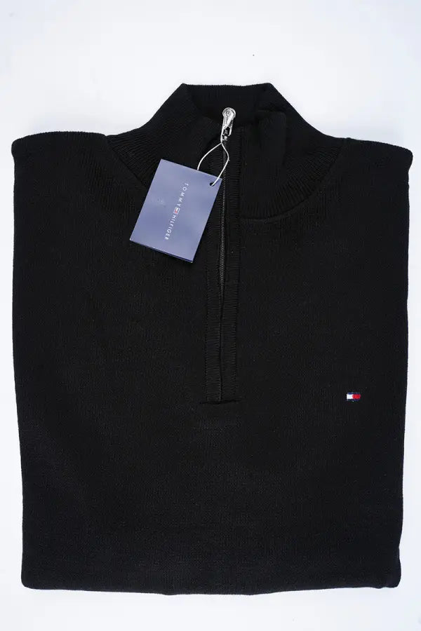 Pull Tommy Hilfiger Noir – col zippé