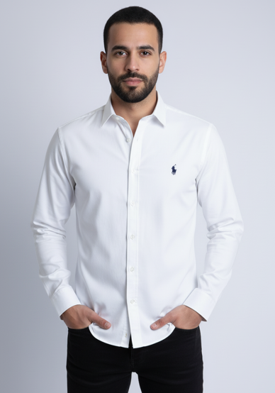 Chemise Ralph Lauren – Blanc (100 % coton satin)